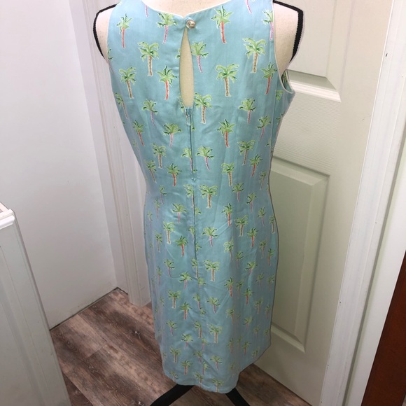 Anna Ocean Palm Tree print silk dress Size M - Picture 6 of 6